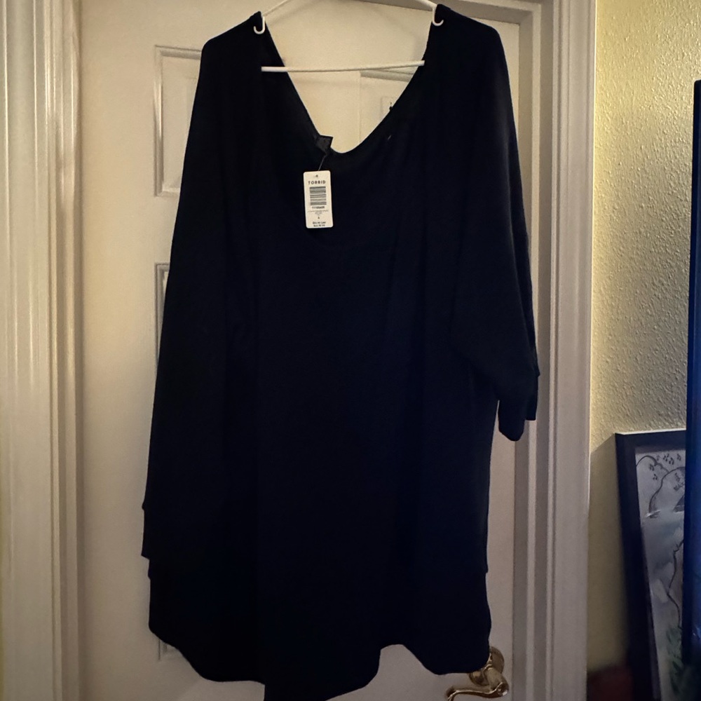 Torrid Black Knit Off Shoulder Top
